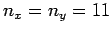 $ n_x=n_y=11$