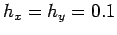 $ h_x=h_y=0.1$