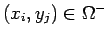 $ (x_i,y_j)\in \Omega^-$