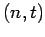 $ (n,t)$