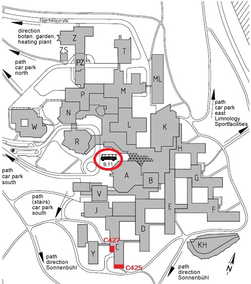 University of Konstanz map with C rooms marked